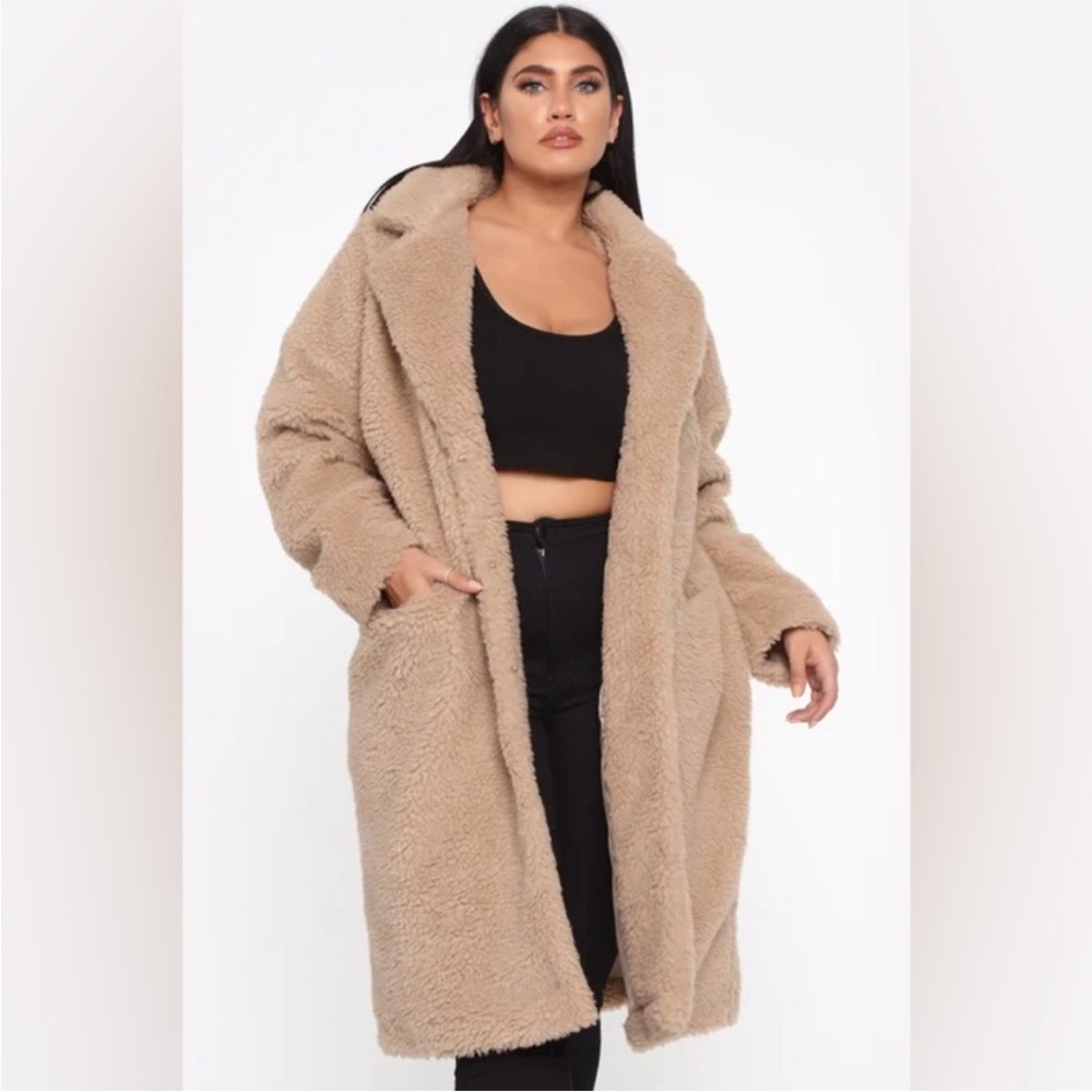 Fashion Nova Tan Teddy Coat BNWT